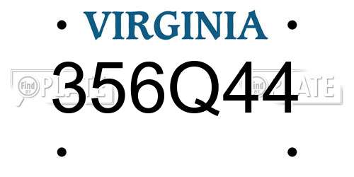 356Q44 Virginia License Plate