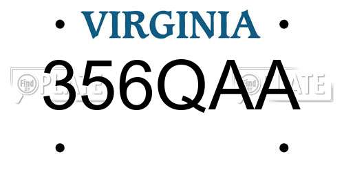 356QAA Virginia License Plate
