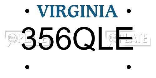 356QLE Virginia License Plate