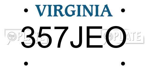 357JEO Virginia License Plate