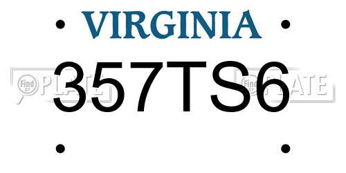 357TS6 Virginia License Plate