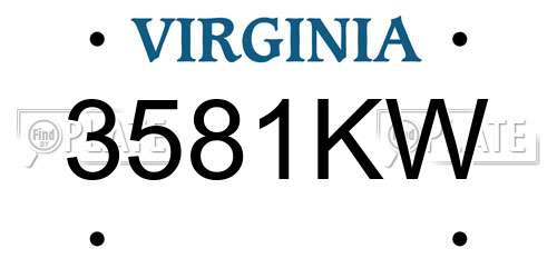 3581KW Virginia License Plate