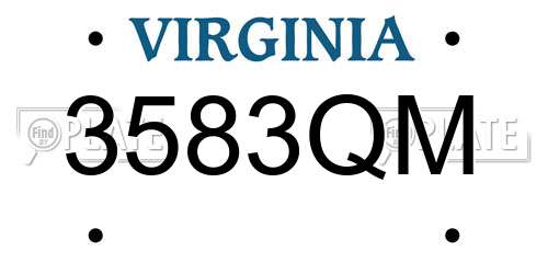 3583QM Virginia License Plate