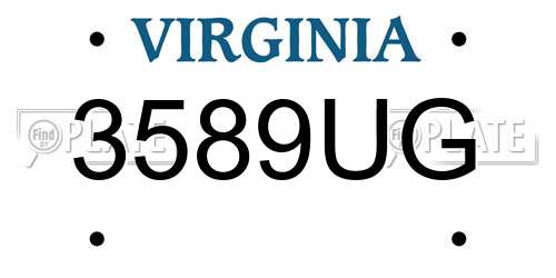 3589UG Virginia License Plate