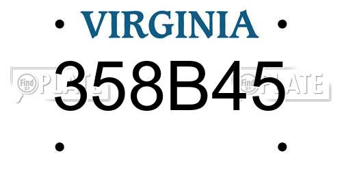 358B45 Virginia License Plate