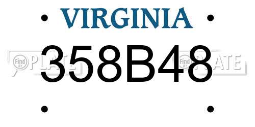 358B48 Virginia License Plate