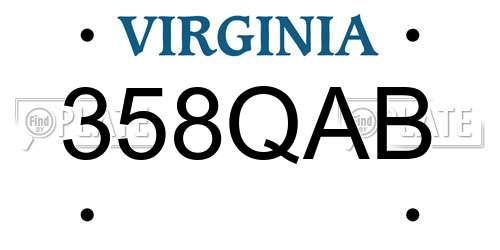 358QAB Virginia License Plate