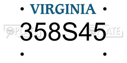 358S45 Virginia License Plate