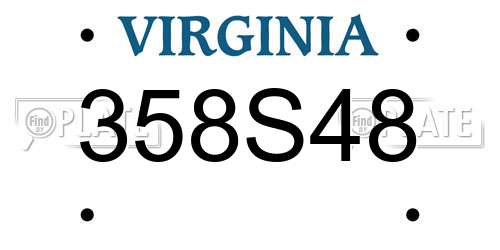 358S48 Virginia License Plate