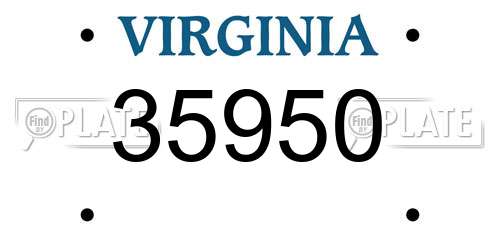 35950 Virginia License Plate