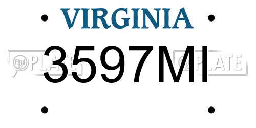 3597MI Virginia License Plate