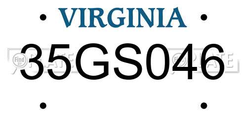 35GS046 Virginia License Plate