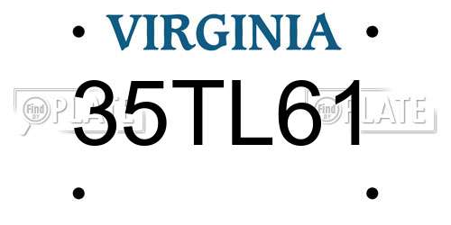 35TL61 Virginia License Plate