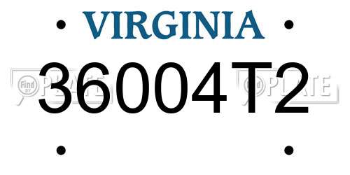 36004T2 Virginia License Plate