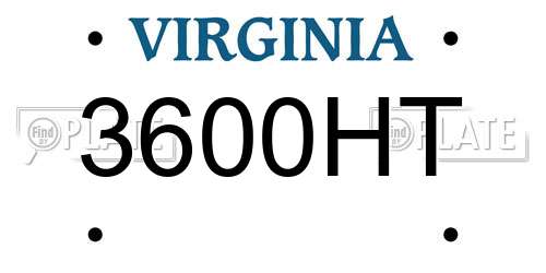 3600HT Virginia License Plate