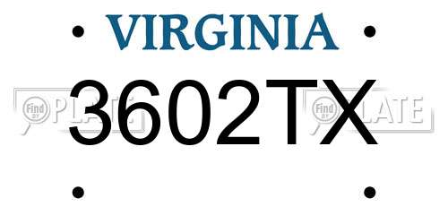 3602TX Virginia License Plate
