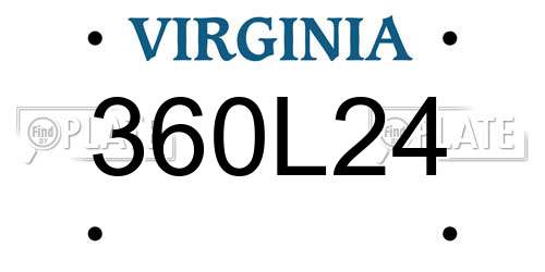 360L24 Virginia License Plate