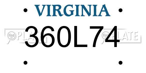 360L74 Virginia License Plate