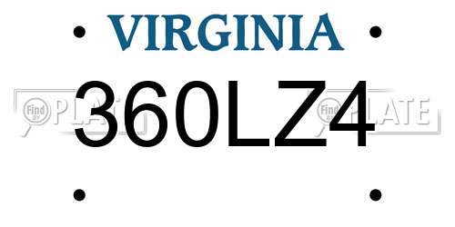 360LZ4 Virginia License Plate