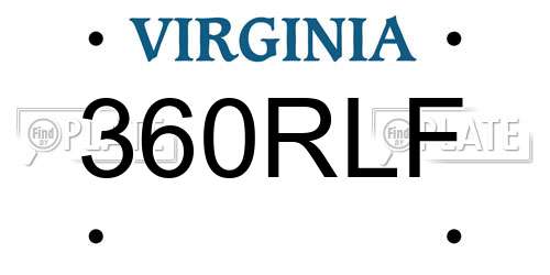 360RLF Virginia License Plate