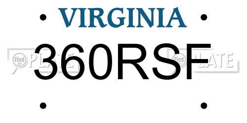 360RSF Virginia License Plate