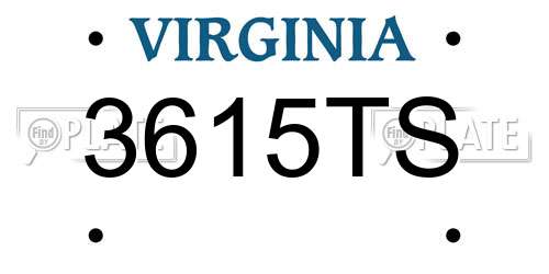3615TS Virginia License Plate