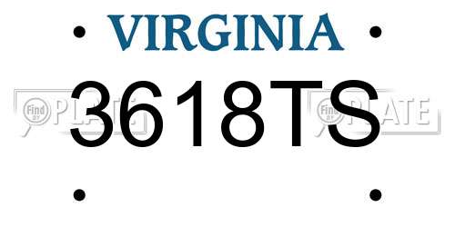 3618TS Virginia License Plate