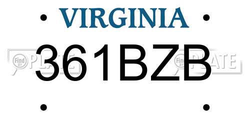 361BZB Virginia License Plate