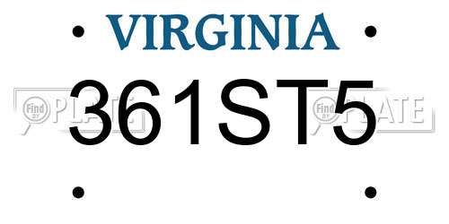 361ST5 Virginia License Plate