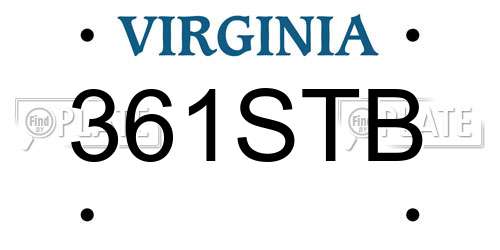 361STB Virginia License Plate