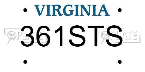 361STS Virginia License Plate