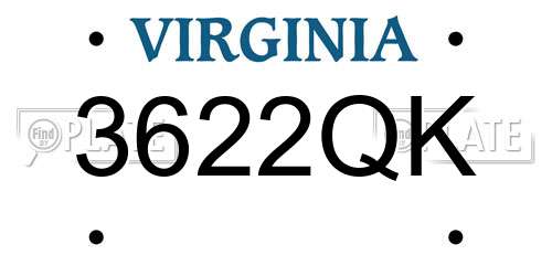 3622QK Virginia License Plate