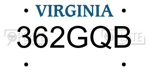 362GQB Virginia License Plate