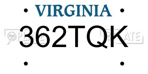 362TQK Virginia License Plate