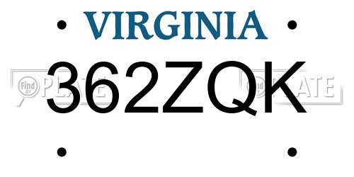 362ZQK Virginia License Plate