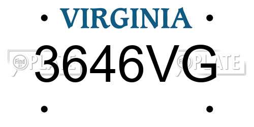 3646VG Virginia License Plate