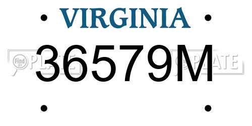 36579M Virginia License Plate