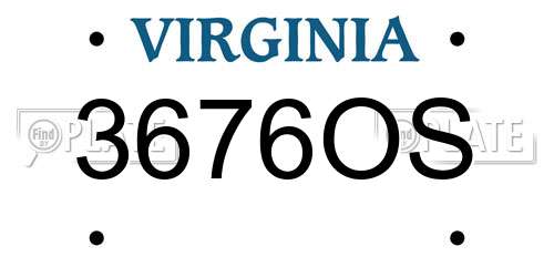 3676OS Virginia License Plate