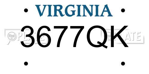 3677QK Virginia License Plate