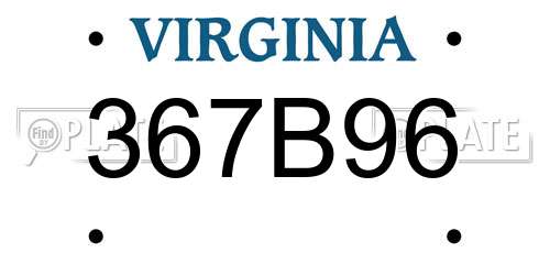 367B96 Virginia License Plate