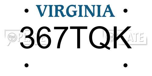 367TQK Virginia License Plate