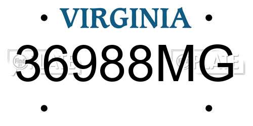36988MG Virginia License Plate