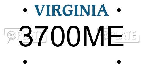 3700ME Virginia License Plate