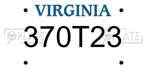 370T23 Virginia License Plate
