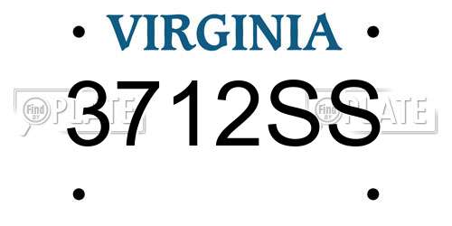3712SS Virginia License Plate