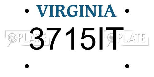3715IT Virginia License Plate