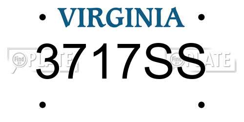 3717SS Virginia License Plate