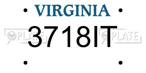 3718IT Virginia License Plate