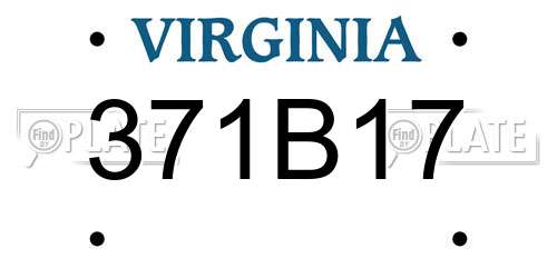 371B17 Virginia License Plate