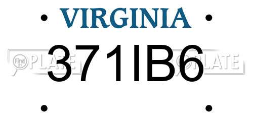371IB6 Virginia License Plate